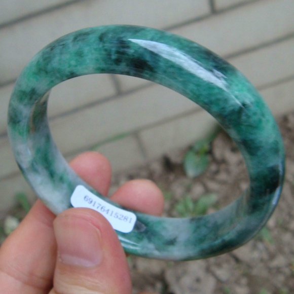 Certified Grade A Natural Type Untreated Light Green Jadeite Jade Bangle 56MM - Picture 9 of 9